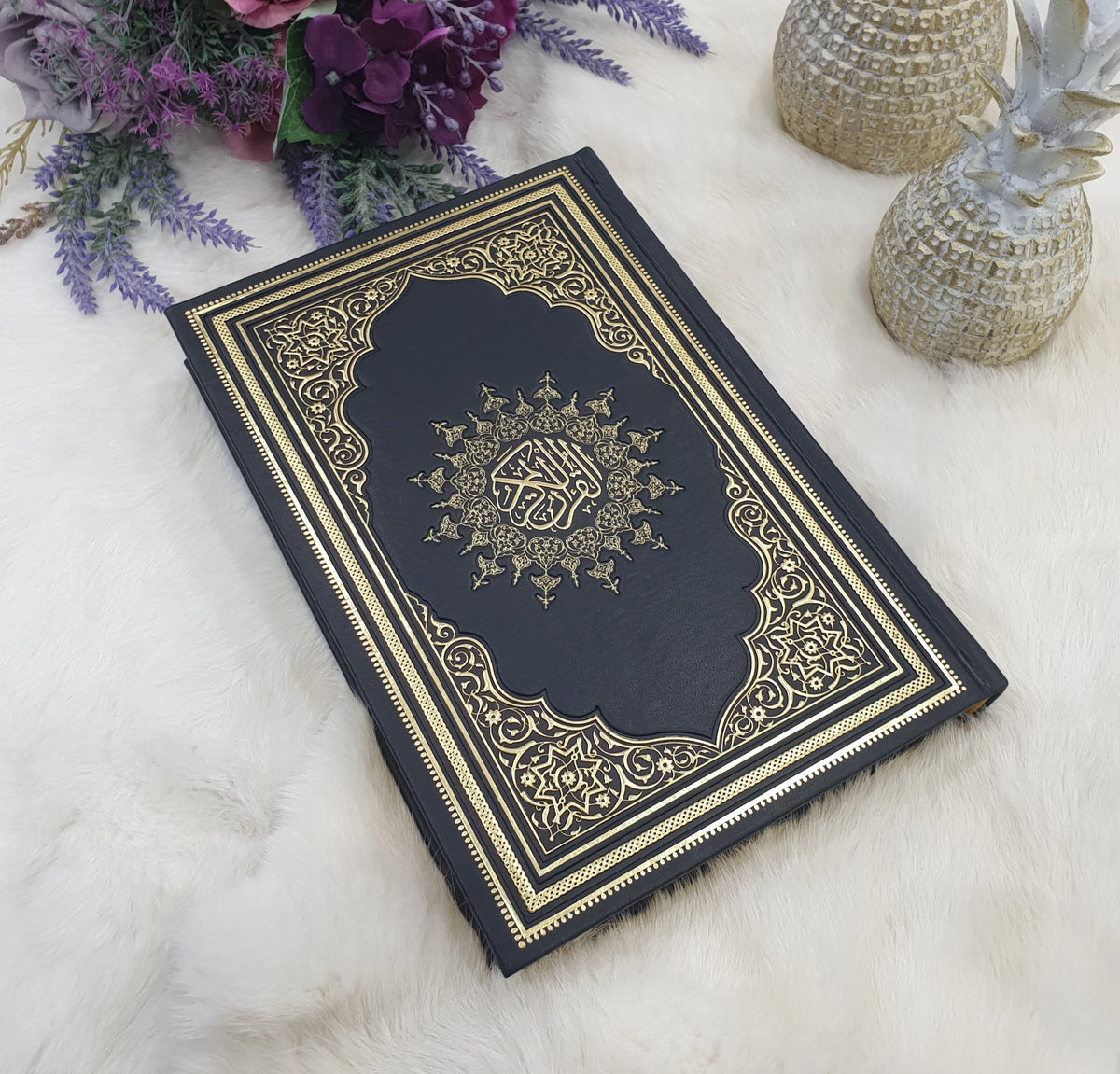 Fancy Quran Script Regular Leather Quran – fancy label